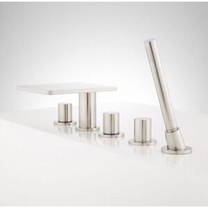 Signature Waterfall Tub Faucet Shower Nickel Modern Luxury Bathroom Bathtub Bath